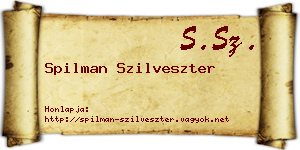 Spilman Szilveszter névjegykártya